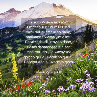Picture 04 - Boqorradii Labaad 10:21 SOM - Oo Yeehuuna wuxuu u cid diray dalka Israa'iil oo - Bible Verse Picture