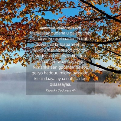 Picture 04 - Boqorradii Labaad 10:24 SOM - Markaasay gudaha u galeen inay allabaryo iyo - Bible Verse Picture