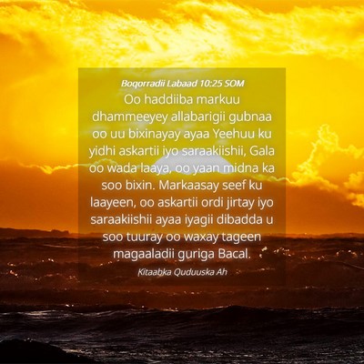 Picture 04 - Boqorradii Labaad 10:25 SOM - Oo haddiiba markuu dhammeeyey allabarigii gubnaa - Bible Verse Picture
