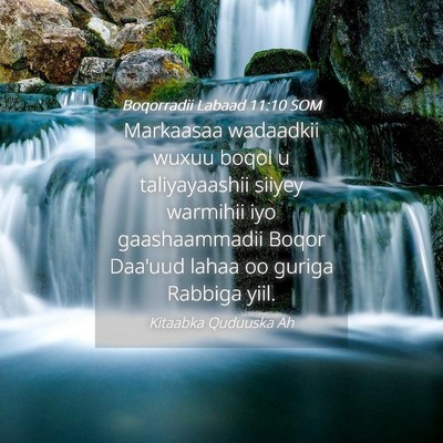 Picture 04 - Boqorradii Labaad 11:10 SOM - Markaasaa wadaadkii wuxuu boqol u taliyayaashii - Bible Verse Picture