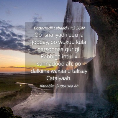 Picture 04 - Boqorradii Labaad 11:3 SOM - Oo isna iyadii buu la joogay, oo wuxuu kula - Bible Verse Picture