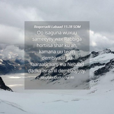 Picture 04 - Boqorradii Labaad 15:28 SOM - Oo isaguna wuxuu sameeyey wax Rabbiga hortiisa - Bible Verse Picture