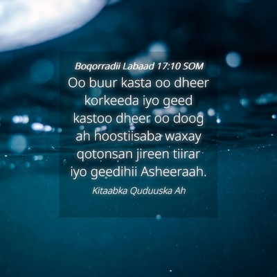 Picture 04 - Boqorradii Labaad 17:10 SOM - Oo buur kasta oo dheer korkeeda iyo geed kastoo - Bible Verse Picture