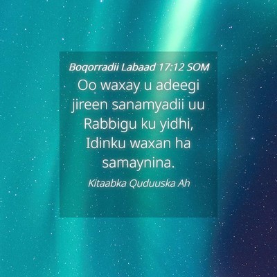 Picture 04 - Boqorradii Labaad 17:12 SOM - Oo waxay u adeegi jireen sanamyadii uu Rabbigu ku - Bible Verse Picture