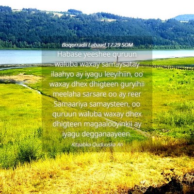 Picture 04 - Boqorradii Labaad 17:29 SOM - Habase yeeshee quruun waluba waxay samaysatay - Bible Verse Picture