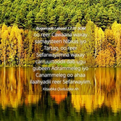 Picture 04 - Boqorradii Labaad 17:31 SOM - oo reer Cawaana waxay samaysteen Nibxas iyo - Bible Verse Picture
