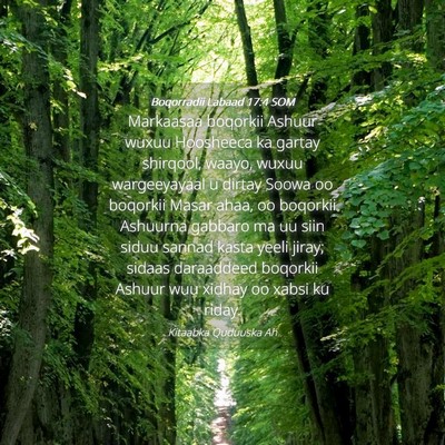 Picture 04 - Boqorradii Labaad 17:4 SOM - Markaasaa boqorkii Ashuur wuxuu Hoosheeca ka - Bible Verse Picture