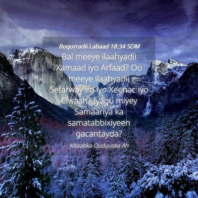 Picture 04 - Boqorradii Labaad 18:34 SOM - Bal meeye ilaahyadii Xamaad iyo Arfaad? Oo meeye - Bible Verse Picture