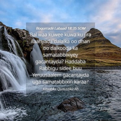 Picture 04 - Boqorradii Labaad 18:35 SOM - Bal waa kuwee kuwa ku jira ilaahyada dalalka oo - Bible Verse Picture