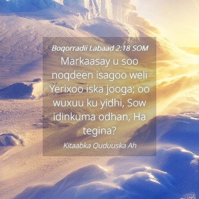 Picture 04 - Boqorradii Labaad 2:18 SOM - Markaasay u soo noqdeen isagoo weli Yerixoo iska - Bible Verse Picture