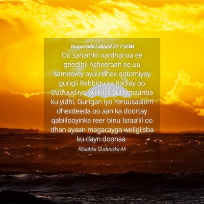 Picture 04 - Boqorradii Labaad 21:7 SOM - Oo sanamkii xardhanaa ee geedihii Asheeraah ee uu - Bible Verse Picture
