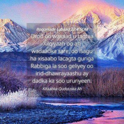 Picture 04 - Boqorradii Labaad 22:4 SOM - Orod oo waxaad u tagtaa Xilqiyaah oo ah wadaadka - Bible Verse Picture