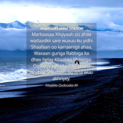 Picture 04 - Boqorradii Labaad 22:8 SOM - Markaasaa Xilqiyaah oo ahaa wadaadkii sare wuxuu - Bible Verse Picture