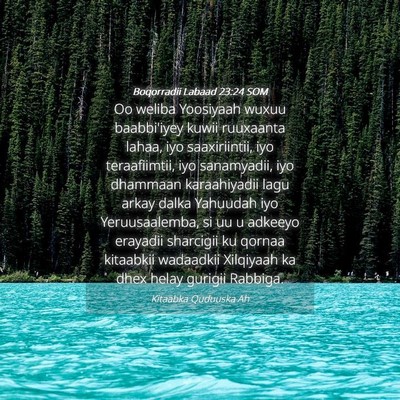 Picture 04 - Boqorradii Labaad 23:24 SOM - Oo weliba Yoosiyaah wuxuu baabbi'iyey kuwii - Bible Verse Picture