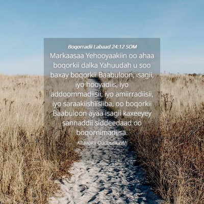 Picture 04 - Boqorradii Labaad 24:12 SOM - Markaasaa Yehooyaakiin oo ahaa boqorkii dalka - Bible Verse Picture