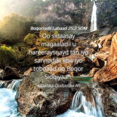 Picture 04 - Boqorradii Labaad 25:2 SOM - Oo sidaasay magaaladii u hareeraysnayd tan iyo - Bible Verse Picture