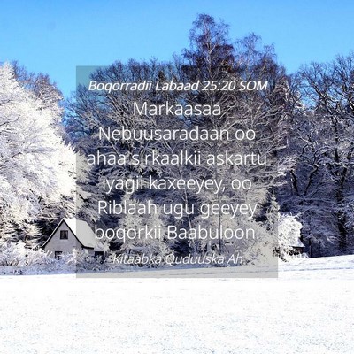 Picture 04 - Boqorradii Labaad 25:20 SOM - Markaasaa Nebuusaradaan oo ahaa sirkaalkii - Bible Verse Picture