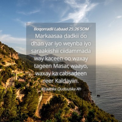 Picture 04 - Boqorradii Labaad 25:26 SOM - Markaasaa dadkii oo dhan yar iyo weynba iyo - Bible Verse Picture