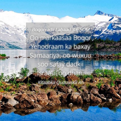 Picture 04 - Boqorradii Labaad 3:6 SOM - Oo markaasaa Boqor Yehooraam ka baxay Samaariya, - Bible Verse Picture