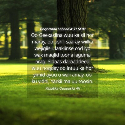 Picture 04 - Boqorradii Labaad 4:31 SOM - Oo Geexasiina wuu ka sii hor maray, oo ushii - Bible Verse Picture