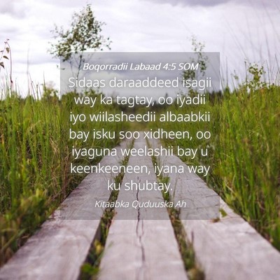 Picture 04 - Boqorradii Labaad 4:5 SOM - Sidaas daraaddeed isagii way ka tagtay, oo iyadii - Bible Verse Picture
