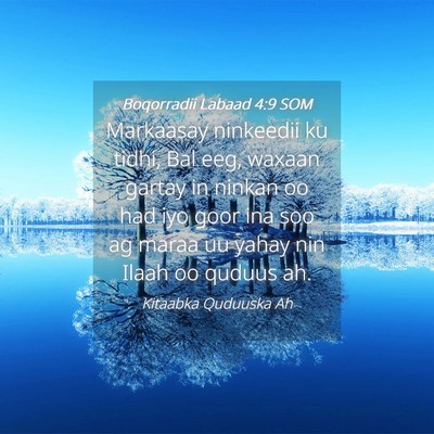 Picture 04 - Boqorradii Labaad 4:9 SOM - Markaasay ninkeedii ku tidhi, Bal eeg, waxaan - Bible Verse Picture