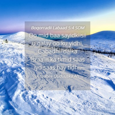 Picture 04 - Boqorradii Labaad 5:4 SOM - Oo mid baa sayidkiisii u galay oo ku yidhi, - Bible Verse Picture