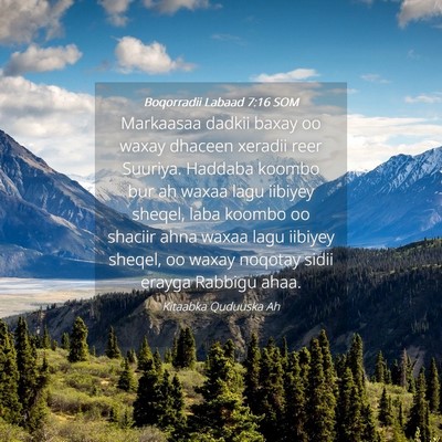 Picture 04 - Boqorradii Labaad 7:16 SOM - Markaasaa dadkii baxay oo waxay dhaceen xeradii - Bible Verse Picture