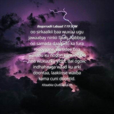 Picture 04 - Boqorradii Labaad 7:19 SOM - oo sirkaalkii baa wuxuu ugu jawaabay ninkii - Bible Verse Picture