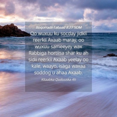 Picture 04 - Boqorradii Labaad 8:27 SOM - Oo wuxuu ku socday jidkii reerkii Axaab maray, oo - Bible Verse Picture