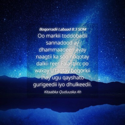 Picture 04 - Boqorradii Labaad 8:3 SOM - Oo markii toddobadii sannadood ay dhammaadeen - Bible Verse Picture