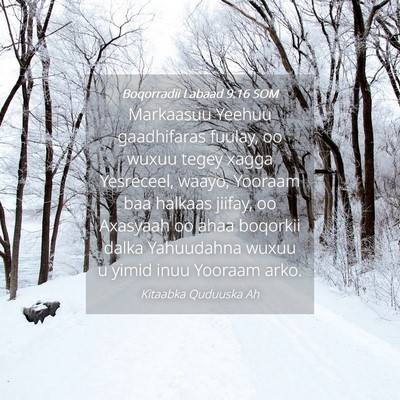 Picture 04 - Boqorradii Labaad 9:16 SOM - Markaasuu Yeehuu gaadhifaras fuulay, oo wuxuu - Bible Verse Picture