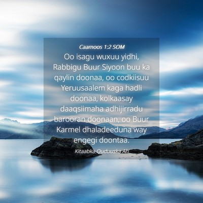 Picture 04 - Caamoos 1:2 SOM - Oo isagu wuxuu yidhi, Rabbigu Buur Siyoon buu ka - Bible Verse Picture