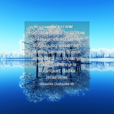 Picture 04 - Caamoos 4:12 SOM - Haddaba dadka Israa'iilow, sidaasaan idinku - Bible Verse Picture