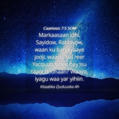Picture 04 - Caamoos 7:5 SOM - Markaasaan idhi, Sayidow, Rabbiyow, waan ku - Bible Verse Picture