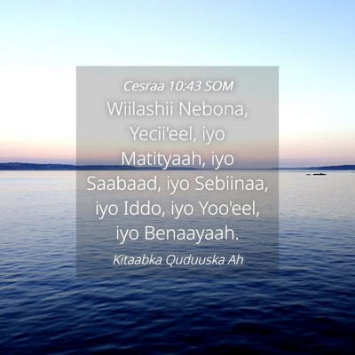 Picture 04 - Cesraa 10:43 SOM - Wiilashii Nebona, Yecii'eel, iyo Matityaah, iyo - Bible Verse Picture