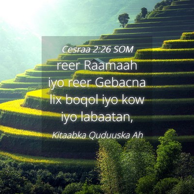 Picture 04 - Cesraa 2:26 SOM - reer Raamaah iyo reer Gebacna lix boqol iyo kow - Bible Verse Picture