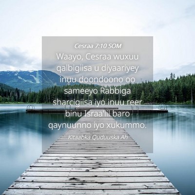 Picture 04 - Cesraa 7:10 SOM - Waayo, Cesraa wuxuu qalbigiisa u diyaariyey inuu - Bible Verse Picture