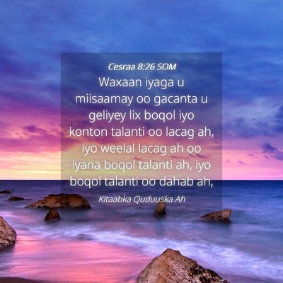 Picture 04 - Cesraa 8:26 SOM - Waxaan iyaga u miisaamay oo gacanta u geliyey lix - Bible Verse Picture