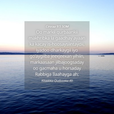 Picture 04 - Cesraa 9:5 SOM - Oo markii qurbaankii makhribka la gaadhay ayaan - Bible Verse Picture