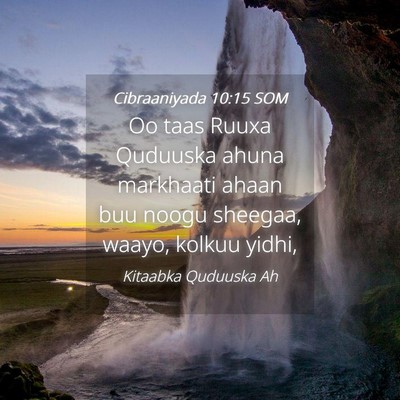Picture 04 - Cibraaniyada 10:15 SOM - Oo taas Ruuxa Quduuska ahuna markhaati ahaan buu - Bible Verse Picture