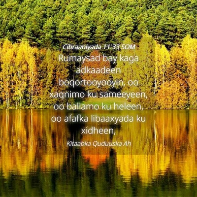 Picture 04 - Cibraaniyada 11:33 SOM - Rumaysad bay kaga adkaadeen boqortooyooyin, oo - Bible Verse Picture