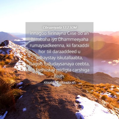 Picture 04 - Cibraaniyada 12:2 SOM - innagoo fiirinayna Ciise oo ah Bilaabaha iyo - Bible Verse Picture