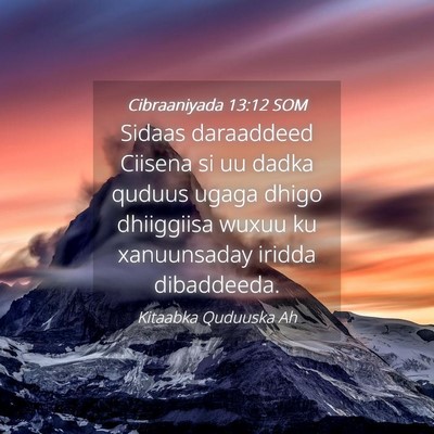 Picture 04 - Cibraaniyada 13:12 SOM - Sidaas daraaddeed Ciisena si uu dadka quduus - Bible Verse Picture