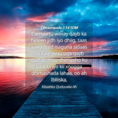Picture 04 - Cibraaniyada 2:14 SOM - Carruurtu waxay qayb ka heleen jidh iyo dhiig, - Bible Verse Picture