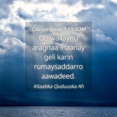 Picture 04 - Cibraaniyada 3:19 SOM - Oo waxaynu aragnaa inaanay geli karin - Bible Verse Picture