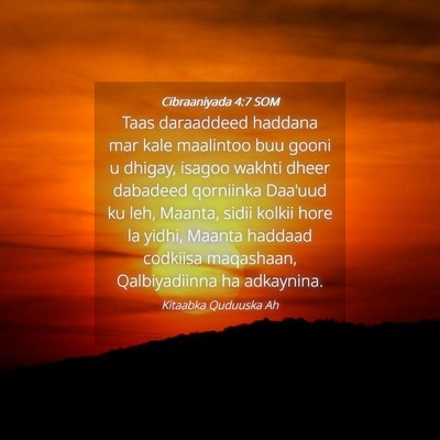 Picture 04 - Cibraaniyada 4:7 SOM - Taas daraaddeed haddana mar kale maalintoo buu - Bible Verse Picture
