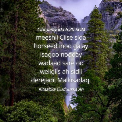Picture 04 - Cibraaniyada 6:20 SOM - meeshii Ciise sida horseed inoo galay isagoo - Bible Verse Picture