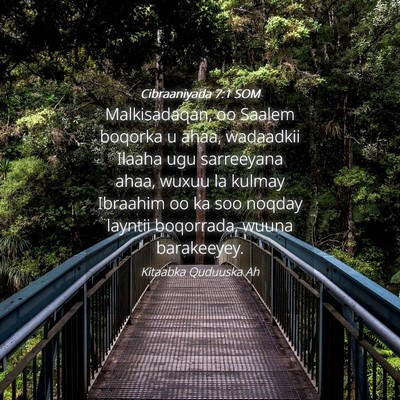 Picture 04 - Cibraaniyada 7:1 SOM - Malkisadaqan, oo Saalem boqorka u ahaa, wadaadkii - Bible Verse Picture