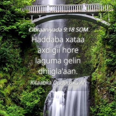 Picture 04 - Cibraaniyada 9:18 SOM - Haddaba xataa axdigii hore laguma gelin - Bible Verse Picture